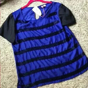 NEW silky beaded Cremieux top